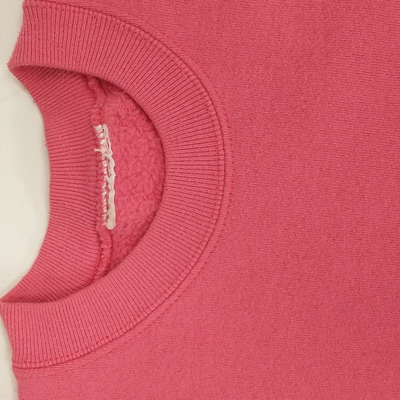 Vintage Pink Sweatshirt Boxy Crew neck Late 80s Early 90s Candy Bubblegum Pink - Picture 2 of 8